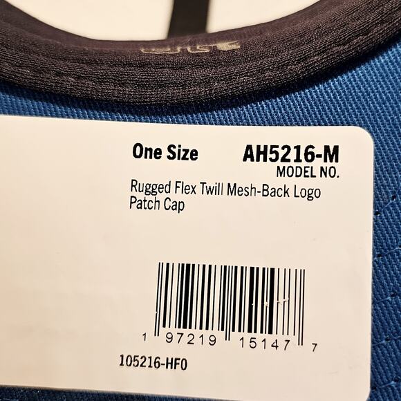 Carhartt Rugged Flex Twill Mesh-Back Logo Patch Hat Cap Deep Lagoon Blue--New - Picture 8 of 9